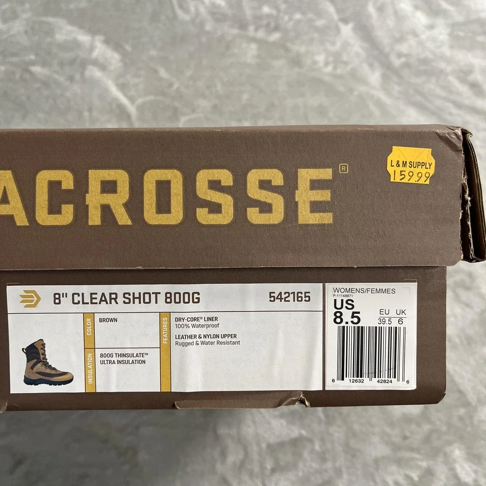LaCrosse Boots Womens Size 8.5 Brown Clear Shot 800G Waterproof Insulated Snow